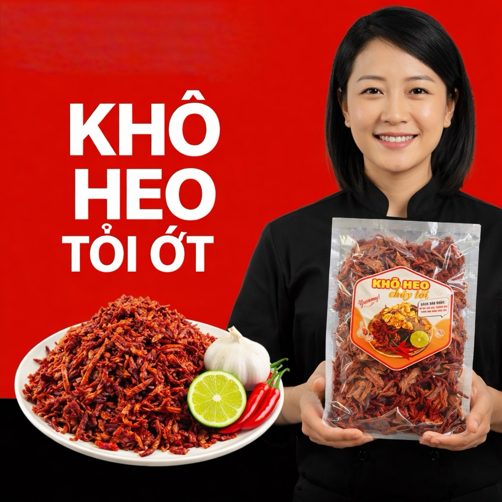 Combo 10 gói mini  KHÔ HEO CHÁY TỎI – ĂN VẶT QUỐC DÂN - Chia Bakery