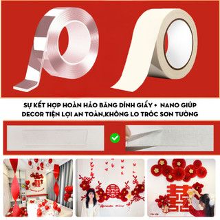Combo Băng Dính Giấy Dán Tường Không Bong Sơn – Dễ Bóc, Dễ Dùng, Không Để Lại Keo, Trang Trí Tiện Lợi