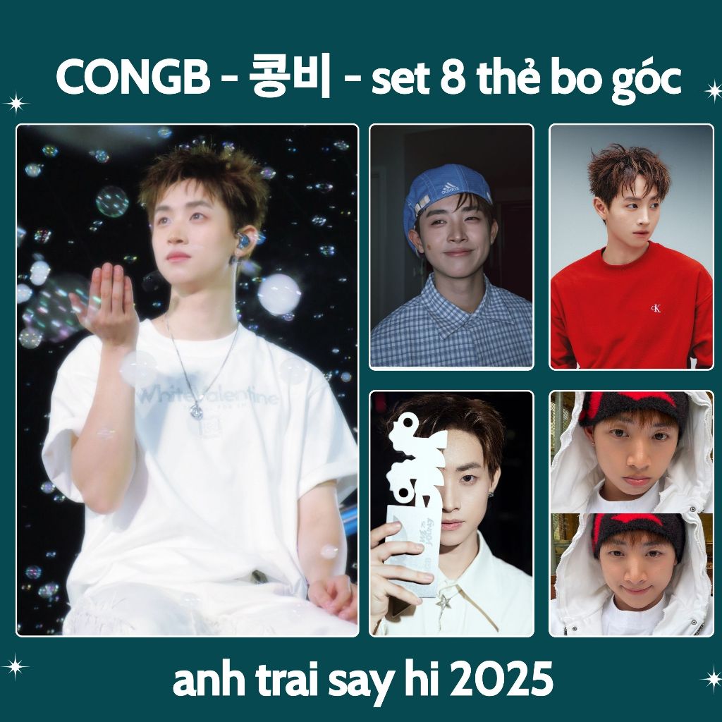 CONGB - 콩비 - set 8 thẻ bo góc, anh trai say hi 2025, mới nhất, đẹp nhất ...