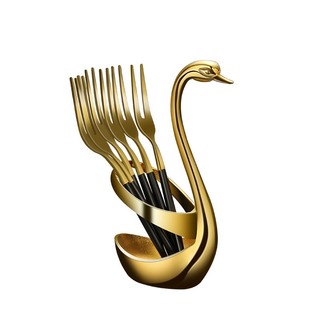 Dụng cụ để muỗng nĩa đũa  inox  hình thiên nga siêu đẹp - dụng cụ trang trí