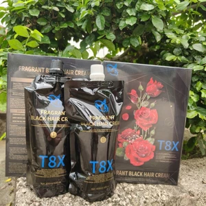 Nhuộm Đen Tóc T8X Fragrant Black Hair Cream 450ml x2 - Chiết Xuất Thảo Dược (Tổng Kho Sỉ)