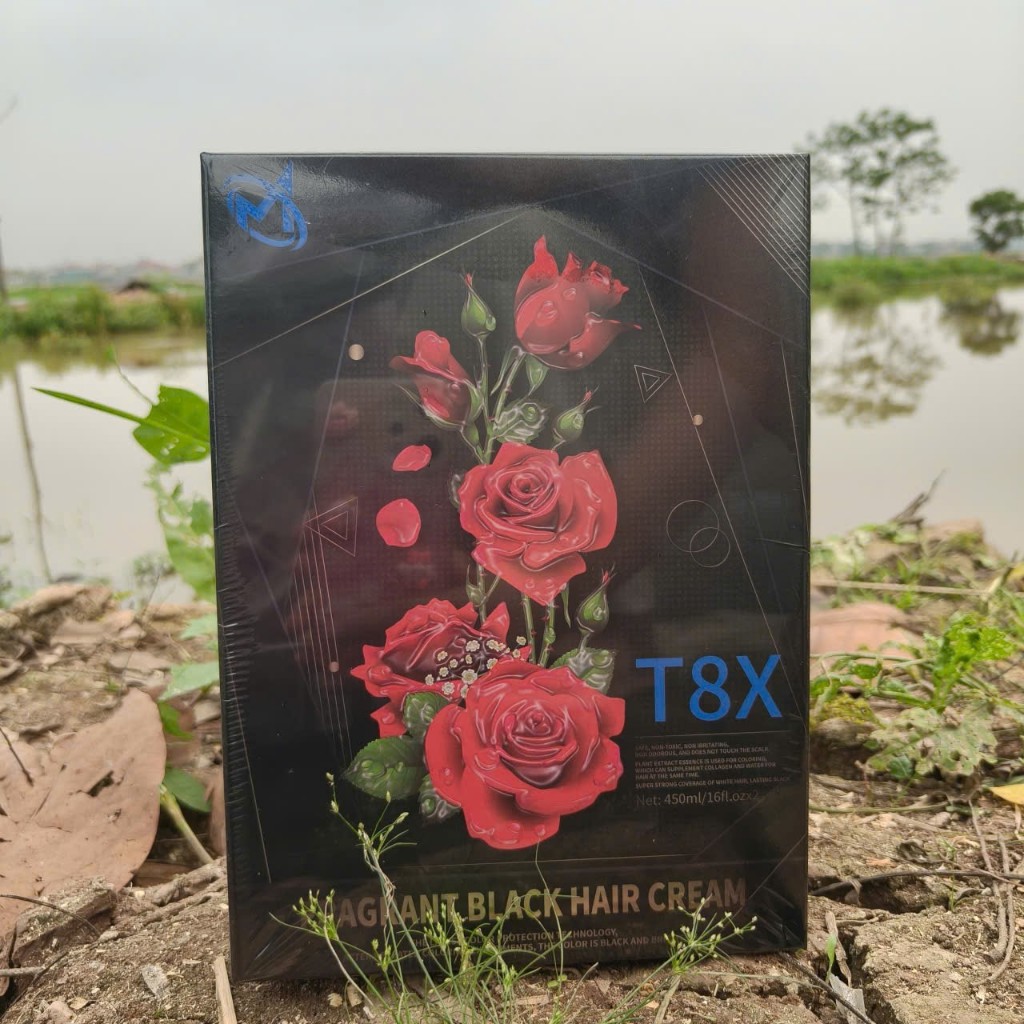 Nhuộm Đen Tóc T8X Fragrant Black Hair Cream 450ml x2 - Chiết Xuất Thảo Dược (Tổng Kho Sỉ)