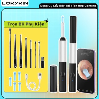 Dụng cụ lấy ráy tai Lokykin có gắn camera hình ảnh sắc nét an toàn dùng cho người lớn và trẻ con