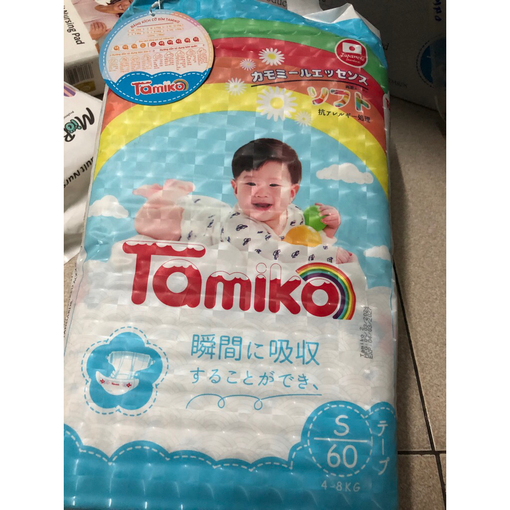 Bỉm dán Tamiko nội địa Nhật cao cấp – Siêu mềm mịn, thấm hút nhanh, chống hăm cho bé sơ sinh Size S60 / M56