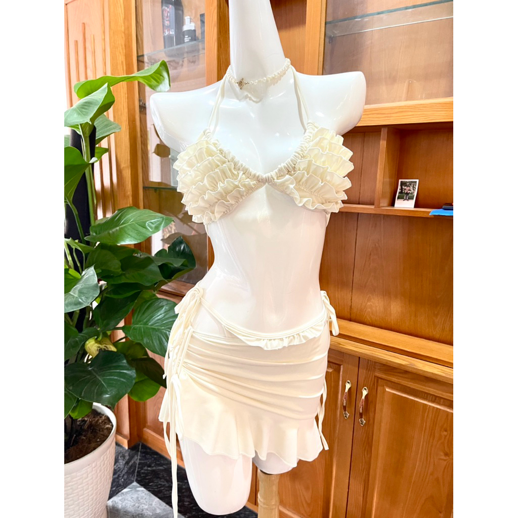 TINA-bikini set 3 mảnh sexy chân váy ,màu sắc tươi mát ,