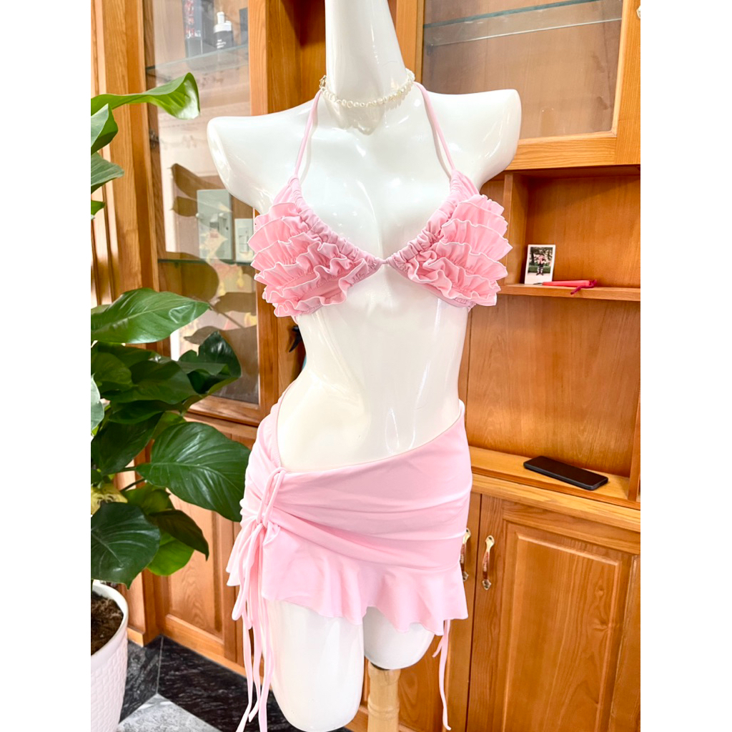 TINA-bikini set 3 mảnh sexy chân váy ,màu sắc tươi mát ,