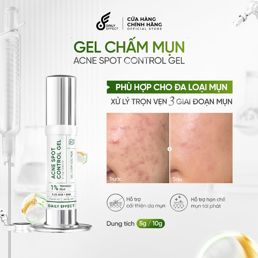 [Gel Chấm Mụn Thế Hệ Mới] DAILY EFFECT Acne Spot Control Gel (5g & 10g)