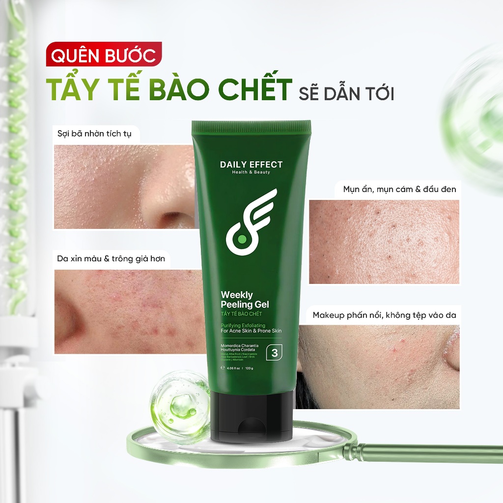 [Tẩy Tế Bào Chết Cho Da Dầu Mụn] DAILY EFFECT Weekly Peeling Gel (120ml)