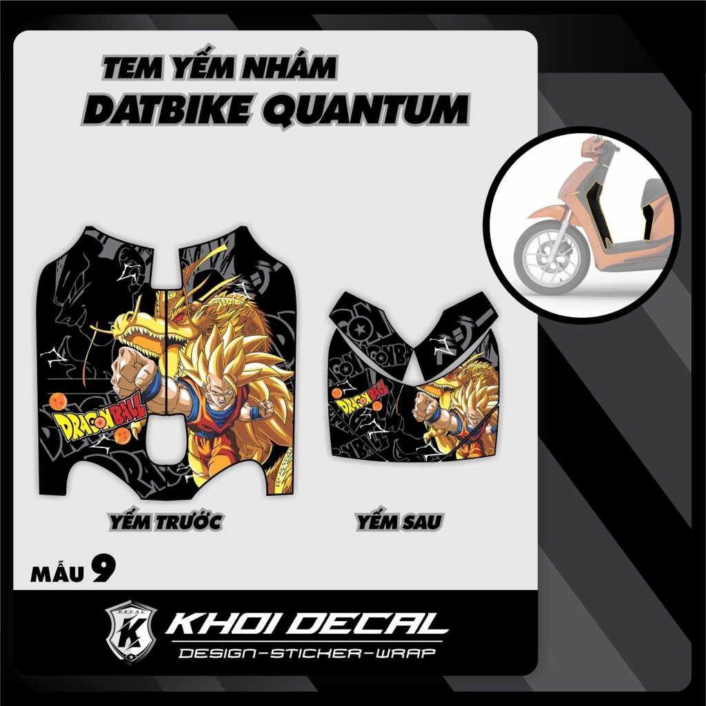 Tem dán nhựa nhám Quangtum decal cao cấp (Combo trước sau)