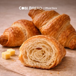 [Hỏa tốc HCM] Bánh Đông Lạnh Croissant Ngàn Lớp 25gr - Túi 10 bánh/100 bánh Cobi Bread HSD 12 Tháng