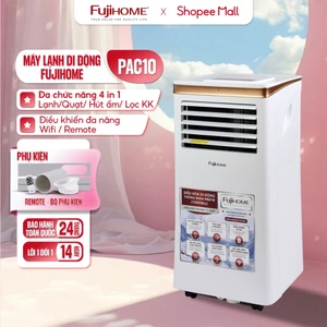 Điều hòa di động 10000 BTU nhập khẩu FUJIHOME, máy lạnh đứng mini làm mát nhanh điều khiển thông minh Wifi 4 chức năng