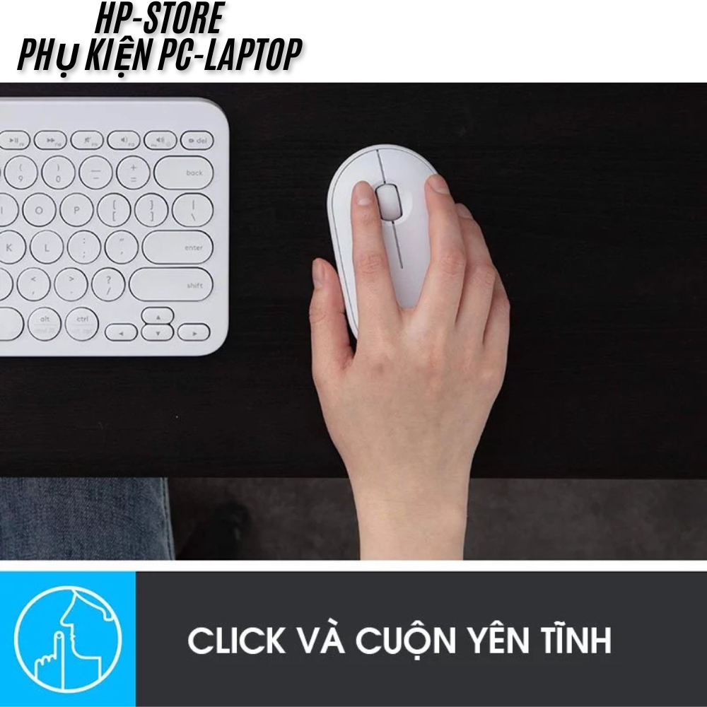 Chuột Không Dây Logi Pebble M350 Silent, Chuột Văn Phòng, Kết Nối Bluetooth, USB, kèm Pin, BH 12T