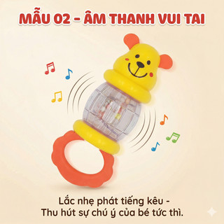 Lục Lạc Gặm Nướu Xúc Xắc Cho Bé Sơ Sinh – Đồ Chơi 3in1 Phát Tiếng, Cắn An Toàn, Giảm Quấy Khóc