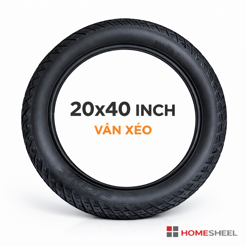 Lốp + Xăm Ruột Xe Điện 20x4.0 HOMESHEEL Chính Hãng – Dày, Êm, Chống Đinh, Loại 1