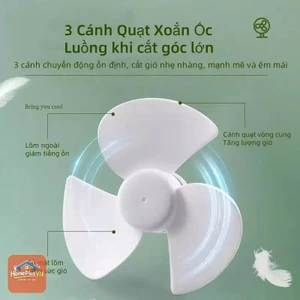 QUẠT MINI USB ĐỂ BÀN XOAY 360 ĐỘ ĐA NĂNG - Thiết kế nhỏ gọn, dễ mang theo, phù hợp văn phòng và học tập