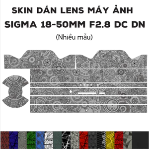 Skin dán Lens Sigma 18-50mm f2.8 DC DN (Nhiều mẫu) | Decal Film 3M dán bảo vệ ống kính máy ảnh 18-50 mm