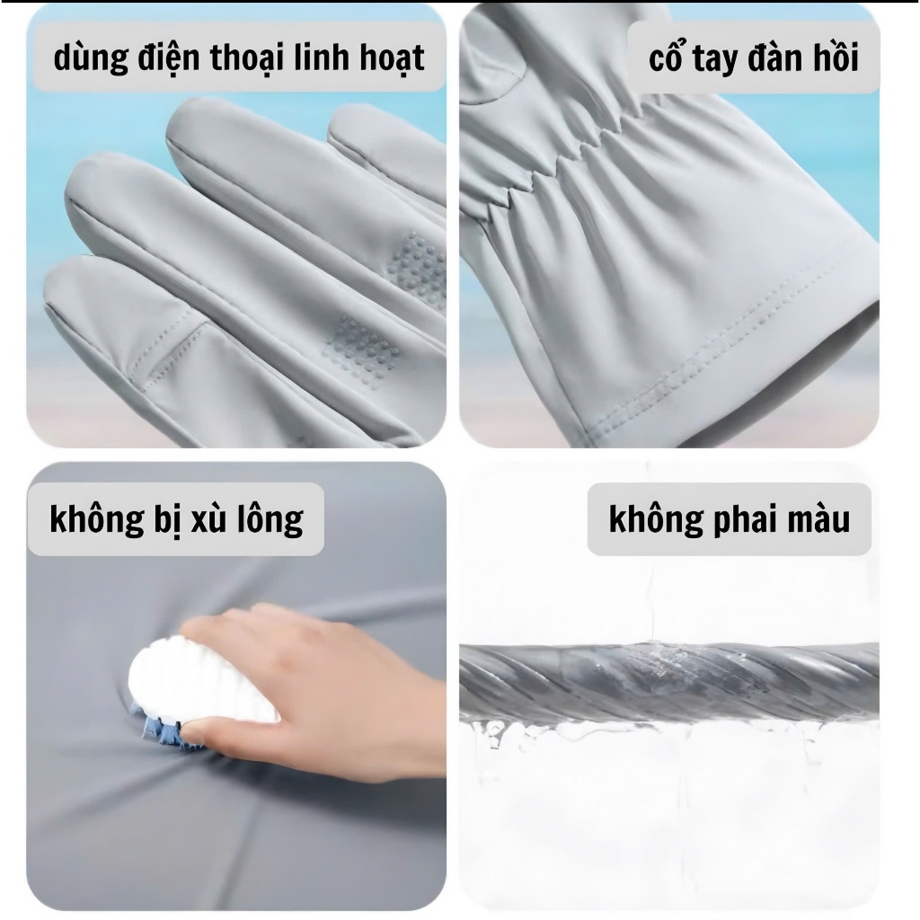 Găng tay chống nắng UPF50+ chống tia UV thoáng khí cho nữ chạy xe đạp/ thể thao
