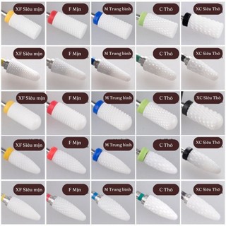 Đầu Mài Nail Sứ Ceramic Chính Hãng Chuẩn Mỹ XF F M C – Mũi Mài Tháo Gel Êm, Không Nóng, Chuẩn Máy 2.35mm Nail666