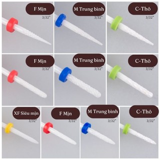 Đầu Mài Nail Sứ Ceramic Chính Hãng Chuẩn Mỹ XF F M C – Mũi Mài Tháo Gel Êm, Không Nóng, Chuẩn Máy 2.35mm Nail666