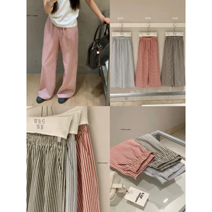 WGWE | Quần sọc dáng suông rộng, style thoải mái – W9199#