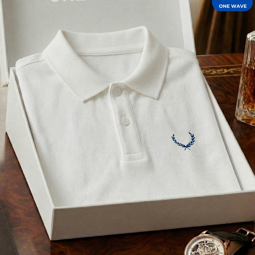 Áo Polo Nam Trắng Cao Cấp – Cotton Mịn Thoáng Mát, Form Chuẩn Lịch Lãm, Logo In Tinh Tế PLW056