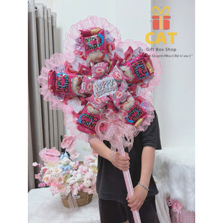 Gậy hoa bánh kẹo Hottrend, Hoa bánh kẹo khổng lồ, gậy bánh kẹo, quà tặng tốt nghiệp, sinh nhật độc đáo, set tự làm gậy