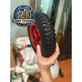 Bánh xe đẩy ASIA cao su đặc mâm đỏ đường kính 20cm