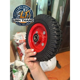 Bánh xe đẩy ASIA cao su đặc mâm đỏ đường kính 20cm