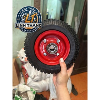 Bánh xe đẩy ASIA cao su đặc mâm đỏ đường kính 20cm