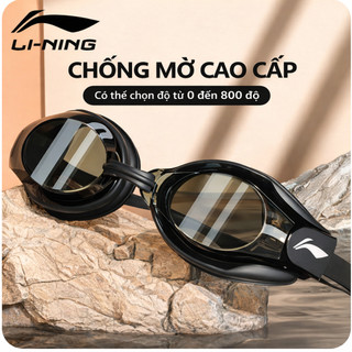 Kính Bơi Cận Li-Ning Chính Hãng Chống Mờ HD Chống Nước UV Kính Bơi Có Độ 150-600 Độ Nam Nữ Đi Biển Tập Bơi