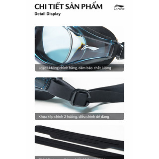 Kính bơi LI-NING silicone mềm HD ôm sát mắt không đau khi đeo lâu