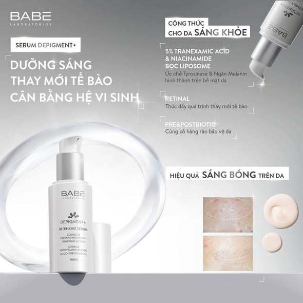 Tinh chất mờ nám, làm sáng da chuyên sâu - Depigment+ Intensive Serum Babé 30ml