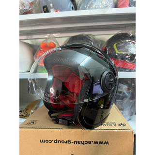 XÃ KHO NÓN  3/4 Hàng nhập theo xe scoopy Đen bóng kính ngắn(size L 55-58cm)