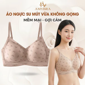 Áo Ngực Không Gọng Đúc Su Mịn Cao Cấp, Áo Lót Mút Vừa Nâng Ngực Tự Nhiên AMYBRA A3854