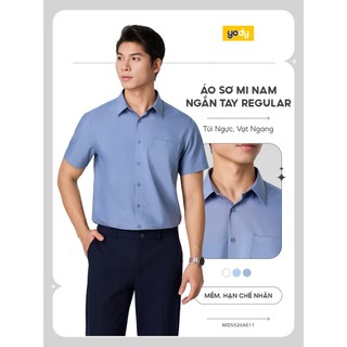 Áo sơ mi nam YODY vạt ngang phom regular, có túi phom trẻ trung công sở MOSS26A011
