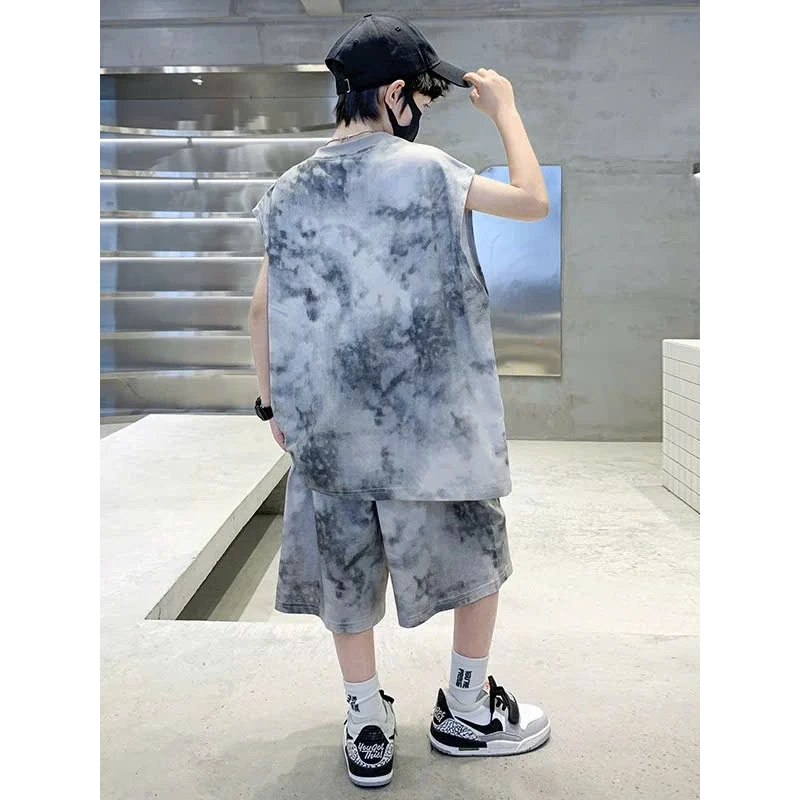 [Peinn] Bộ quần áo ba lỗ bé trai 14-52kg mẫu SAINT. Chất liệu vải thoáng mát, co dãn, màu sắc đẹp. NL18