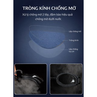 Kính bơi cận LI-NING silicone mềm chống mờ ôm mắt không đau phù hợp tập luyện thi đấu