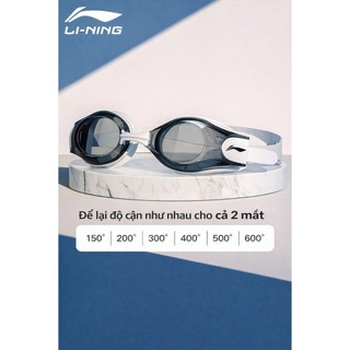 Kính bơi cận LI-NING silicone mềm chống mờ ôm mắt không đau phù hợp tập luyện thi đấu