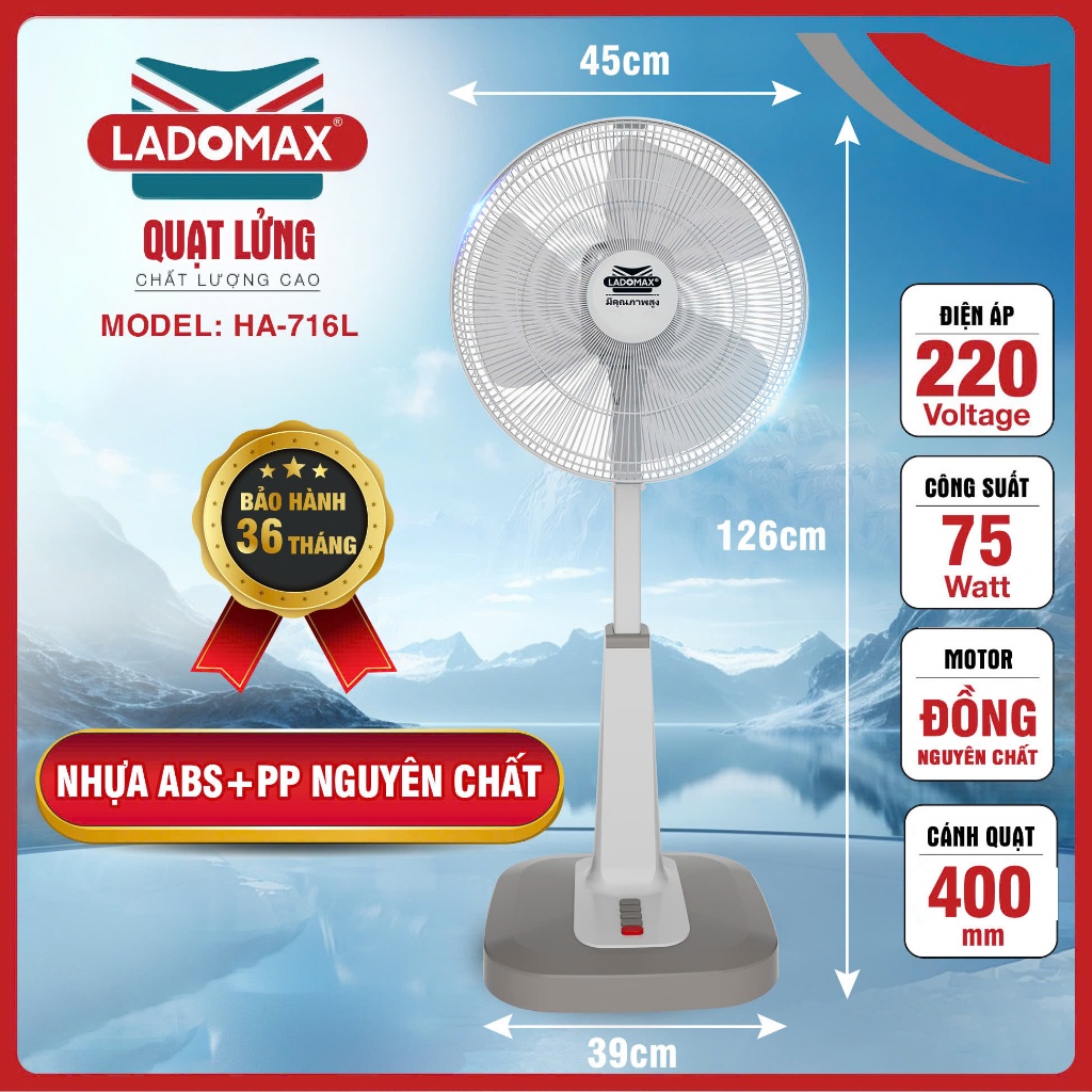 QUẠT LỬNG LADOMAX - Model: HA-716L
