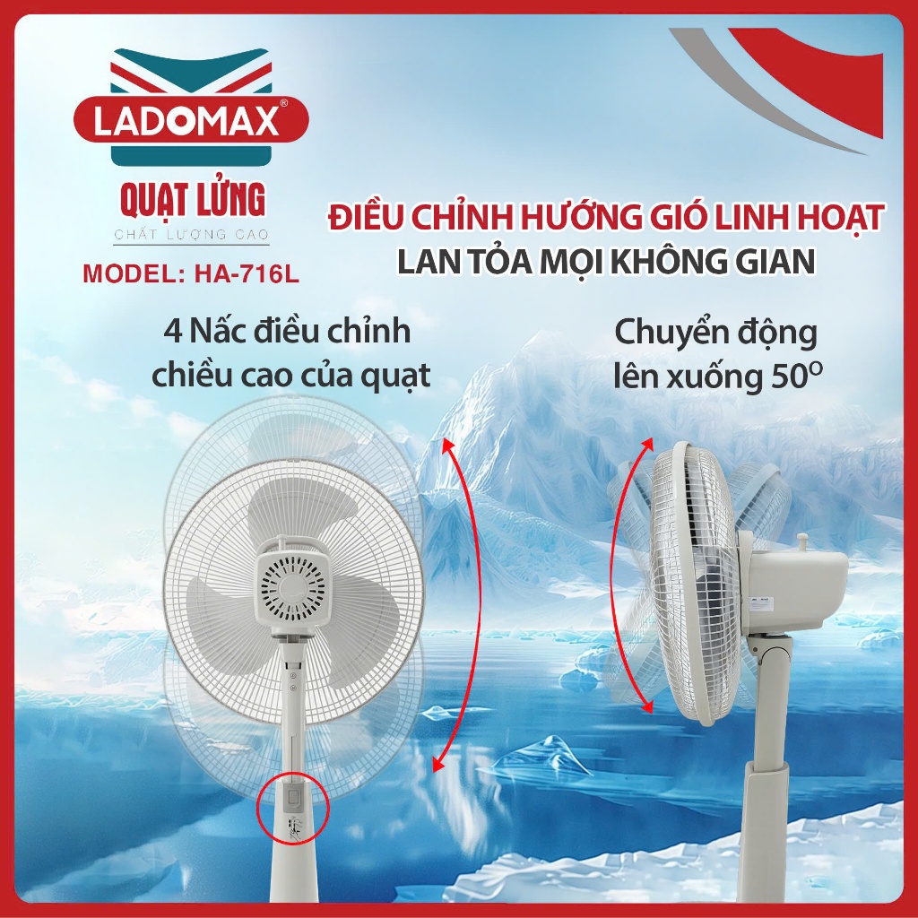 QUẠT LỬNG LADOMAX - Model: HA-716L