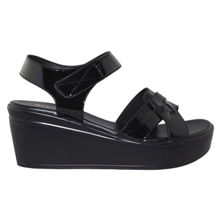 GIÀY SANDAL QUAI HẬU NỮ BITA'S ĐẾ XUỒNG BẰNG CAO QUAI DÁN SYN293 (ĐEN + KEM) - BITAS
