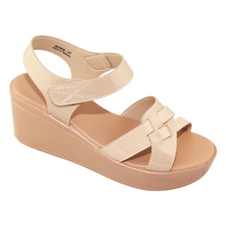 GIÀY SANDAL QUAI HẬU NỮ BITA'S ĐẾ XUỒNG BẰNG CAO QUAI DÁN SYN293 (ĐEN + KEM) - BITAS