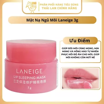 Mặt Nạ Ủ Môi Laneige 3g Nội Địa Trung, Giúp Môi Căng Mọng, Hồng Hào, Giảm Nứt Nẻ - Hinohouse