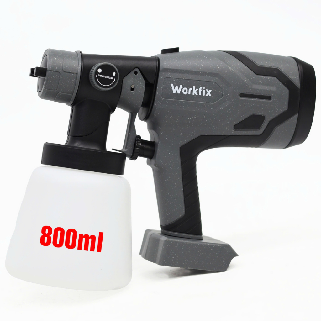 Thân Máy phun sơn dùng pin WORKFIX WF-SG800ML, 2 Kiểu phun - Bình chứa lớn 800ml - Chân pin phổ thông