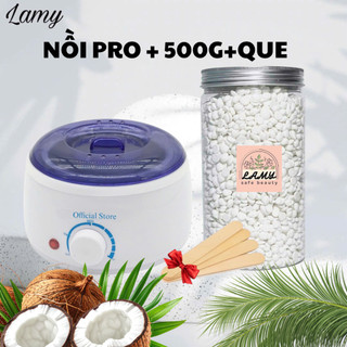 Combo nồi Pro + 500g sáp wax lông sữa dừa an toàn cho mọi vùng da, sáp thơm dẻo dễ dàng sử dụng