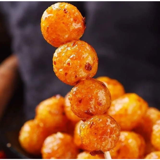 Bánh Pò Xiên Vừng, Bánh Pò Thanh Hồ Lô Thơm Ngon Giòn Cay - Đồ Ăn Vặt
