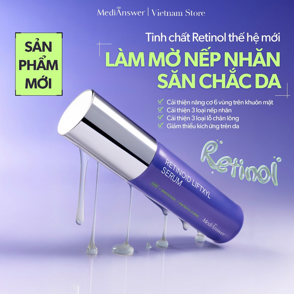 Tinh Chất Retinol Thế Hệ Mới Làm Mờ Nếp Nhăn Săn Chắc Da MediAnswer Retinoid Liftxyl Serum 30ml