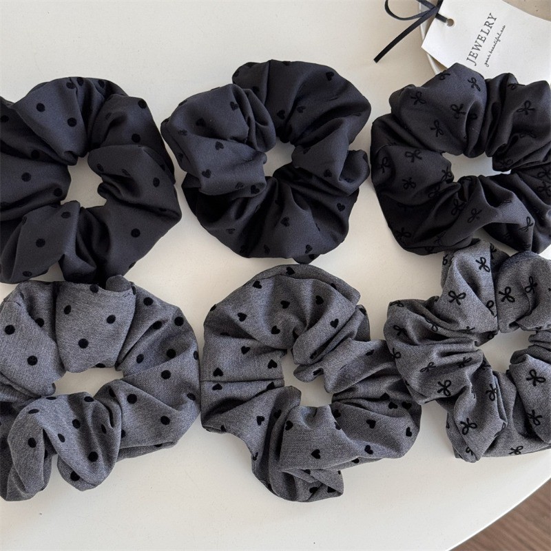 Dây Buộc Tóc Scrunchies In Nơ Dễ Thương Xinh Xắn Style Retro Pháp Phụ Kiện Tóc Nữ Empoli
