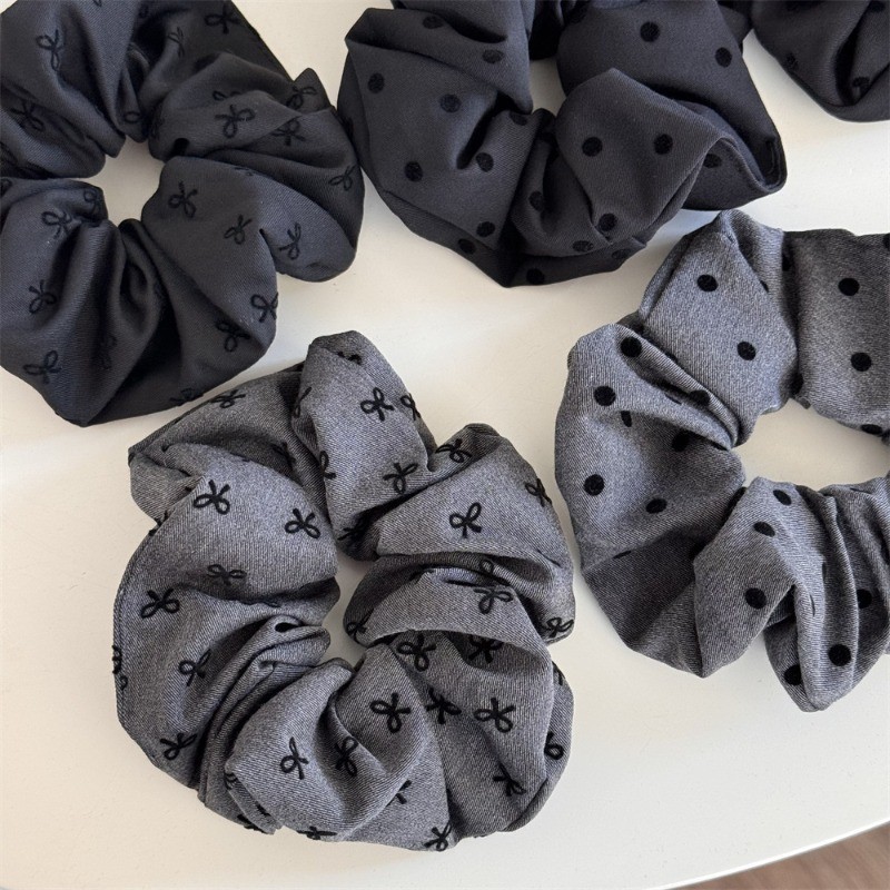 Dây Buộc Tóc Scrunchies In Nơ Dễ Thương Xinh Xắn Style Retro Pháp Phụ Kiện Tóc Nữ Empoli