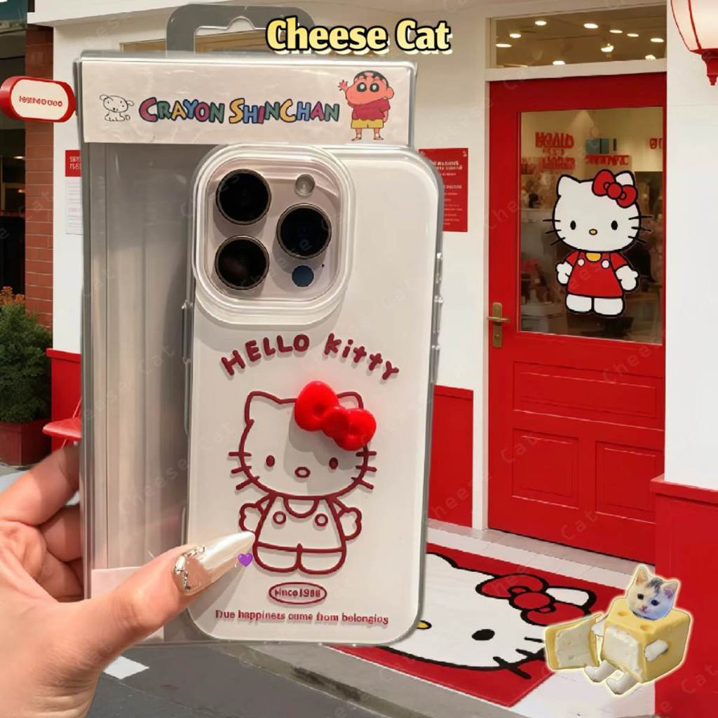 ins Ốp lưng iPhone màu đỏ tía Kitty cho iPhone 13 14 15 16 17 11 12 13 Pro Max Xs Max XR 7 8 6 Plus